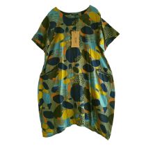 Lagenlook grünes Leinen Kleid Tunika New Collection