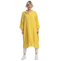 AKH Fashion gelbe Volant Tunika-Kleider große Größen
