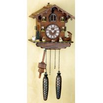 Orig. Schwarzwald-Kuckucksuhr- Schwarzwaldhaus mit Hund-Cuckoo Clock-handmade Germany Black Forest