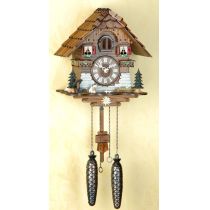 Orig. Schwarzwald-Kuckucksuhr-Schwarzwaldhaus mit Hund -Cuckoo Clock-handmade Germany Black Forest