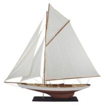 Dekorative Yacht,Segelschiff,Schiffsmodell Segelyacht- Holz- Leinensegel 121 cm