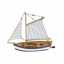 Fischerschiff- Schiffsmodell - Segelboot - Holzrumpf