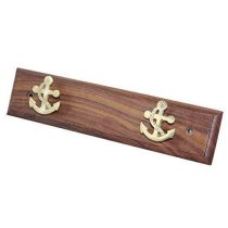 Maritimer Wandhaken- 2er Schlüsselhaken- aus Holz und Messing