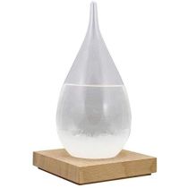 Sturmglas/Barometer/Wetterglas auf Holz- 21 cm