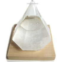 Sturmglas/Barometer/Wetterglas auf Holz- 13x 10 cm