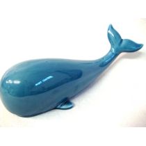 Großer Wal- glasiert- Maritime Deko- Figur 29 cm