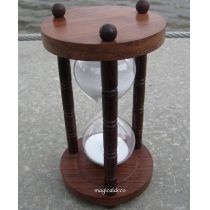 **Edle Sanduhr Stundenglas Holzsäulen 60 min Höhe 24 cm