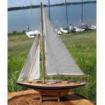 **Große Yacht, Segelschiff, Schiffsmodel Segelyacht Holz 80 cm