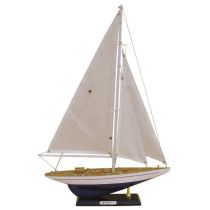 **Schöne Yacht, Segelschiff, Schiffsmodel- ENTERPRISE Holz 49 cm- Stoffsegel, Holz