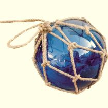 Deko- maritim- Fischerkugel im Netz 7,5 cm- blau