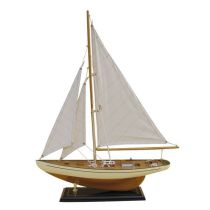 **Schöne Yacht, Segelschiff, Schiffsmodel- Holz 54 cm- Stoffsegel, Holz