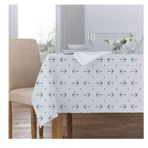1x Tischdecke aus Baumwolle- Anker- 120x 200 cm