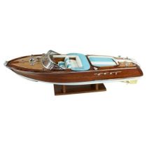 Motorboot- Sportboot aus Holz, Leder, Metall 89 cm- Premium
