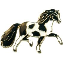 Pferde-Pin Pony Schecke schwarz