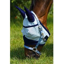 Fliegenmaske Fly Protector hellblau/blau, Pony