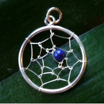 Anhänger Dreamcatcher Silber 925 mit Lapislazuli Indianerschmuck