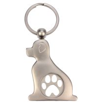 Schlüsselanhänger Hund mit Einkaufswagen-Chip Chiphalter Pfote