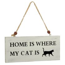 Holzschild Pferd "Home is where my cat is"