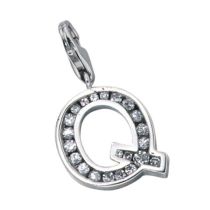 Einhänger Charm Buchstabe Q 925 Sterling Silber mit Zirkonia