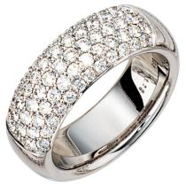 Damen Ring 585 Weißgold 62 Diamanten 1,22 ct.