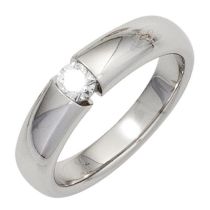 Damen Ring 585 Gold Weißgold 1 Diamant Brillant 0,20ct. Diamantring