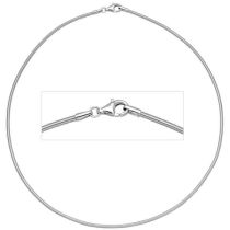 Halsreif 925 Sterling Silber rhodiniert 1,8 mm 45 cm Karabiner