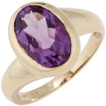 Damen Ring 585 Gelbgold 1 Amethyst lila violett Goldring