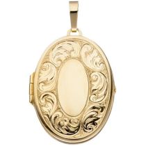 Medaillon oval für 2 Fotos 925 Silber gold vergoldet Anhänger zum ffnen
