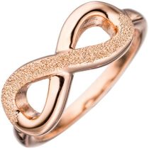 Damen Ring Unendlichkeit 925 Silber rotgold mit Struktur