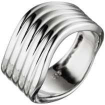 Damen Ring, breit 925 Sterling Silber, rhodiniert