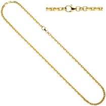 Ankerkette 333 Gold Gelbgold diamantiert 3 mm 45 cm Kette Halskette