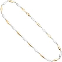 Halskette Kette 585 Gelbgold Weißgold bicolor matt 45 cm - 5,5 mm