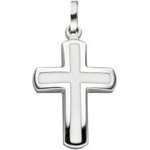 Anhänger Kreuz 925 Silber weiß Kreuzanhänger Silberkreuz