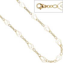 Halskette 925 Sterling Silber Gold vergoldet 80 cm - 18,5 mm Karabiner