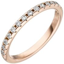 Damen Ring 585 Gold Rotgold 15 Diamanten Rotgoldring