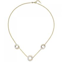 Collier Halskette 585 Gelbgold Weißgold bicolor 82 Diamanten 45 cm