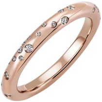 Damen Ring 585 Gold Rotgold Ros©gold, 34 Diamanten