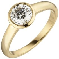 Damen Ring 585 Gelbgold 1 Diamant Brillant 1,0 ct. Diamantring, Solitär