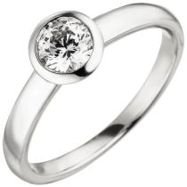 Damen Ring 585 Weißgold 1 Diamant Brillant 0,50 ct. Solitär