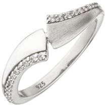 Damen Ring 925 Sterling Silber 24 Zirkonia