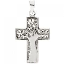 Anhänger Kreuz Baum 925 Sterling Silber Kreuzanhänger Silberkreuz