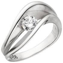 Damen Ring 925 Sterling Silber, 1 Zirkonia