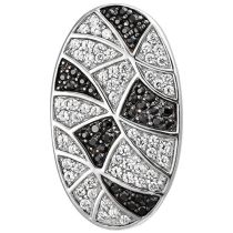 Anhänger oval 925 Sterling Silber 95 Zirkonia Silberanhänger