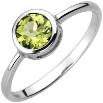 Damen Ring 925 Sterling Silber 1 Peridot grün