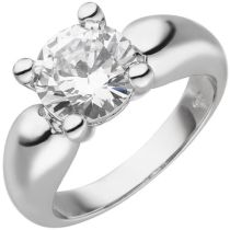 Damen Ring 925 Sterling Silber 1 Zirkonia