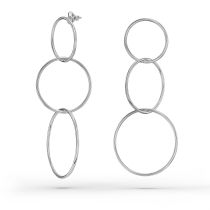 Neu: Ohrringe lang aus drei hängenden Ringen 925 Silber