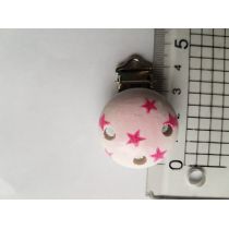 Schnuller Clip rosa mit Sternen