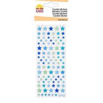 Crystal Sticker Stern klein blau 8X24CM / 1 Bogen