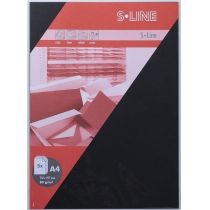 S-line A6 Karte passendes Kuvert / Briefbogen je 5 Stück schwarz