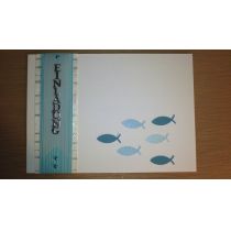 Handgearbeitete B6 Karte Fische fertige Karte oder Bastel-Set für 15 Karten